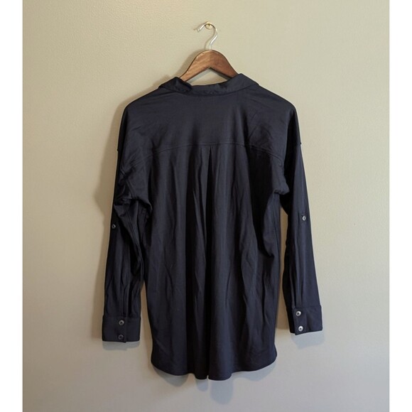 J.Jill Size Small Button Up Top Womens Stretch Navy Blue Shirt S Long Sleeve - Picture 5 of 5